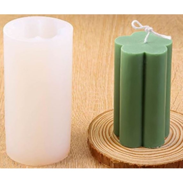 Молд силикон для свечи Молд силикон для свечи "Пятилистник. Столбик" 6,3х10 см