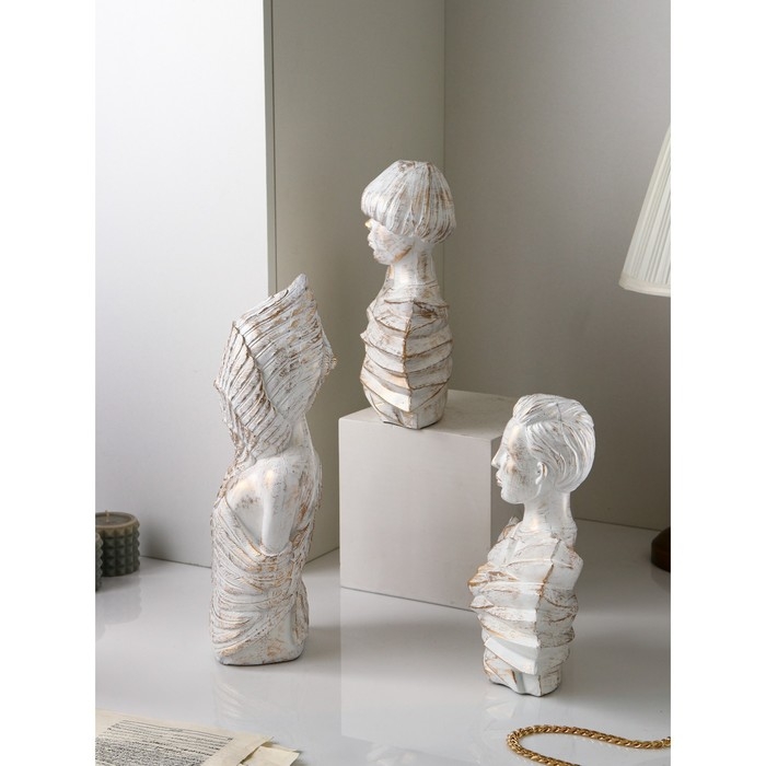 Набор фигур «Женщина воин», полистоун, 42 см, 3 шт, цвет белый Набор фигур «Женщина воин», полистоун, 42 см, 3 шт, цвет белый