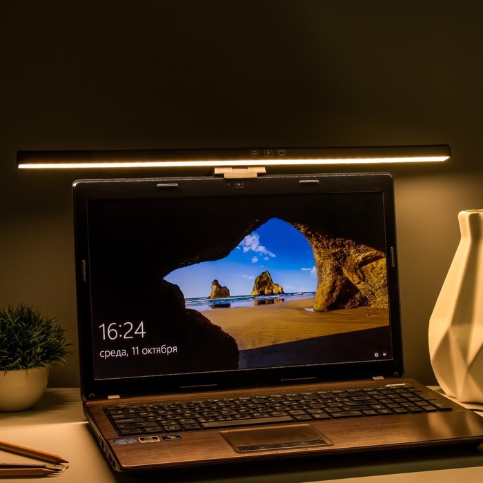 Светильник для экрана Светильник для экрана "Люмис" LED 5Вт 3000К-6000К 201Лм Ra85 USB черный 10,4х6,5х50см