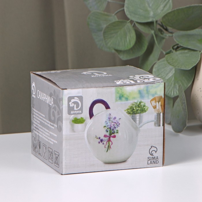 Сахарница с ложкой Доляна «Зайка», 200 мл, цвет белый Сахарница с ложкой Доляна «Зайка», 200 мл, цвет белый