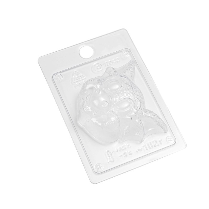 Форма для шоколада пластиковая «Голова дракона», размер изделия 8,5×7,5×3 см, цвет прозрачный Форма для шоколада пластиковая «Голова дракона», размер изделия 8,5×7,5×3 см, цвет прозрачный