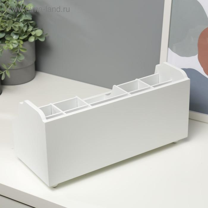 Шкатулка дерево для украшений и косметики 2 ящика белая 35х16,5х17 см Шкатулка дерево для украшений и косметики 2 ящика белая 35х16,5х17 см