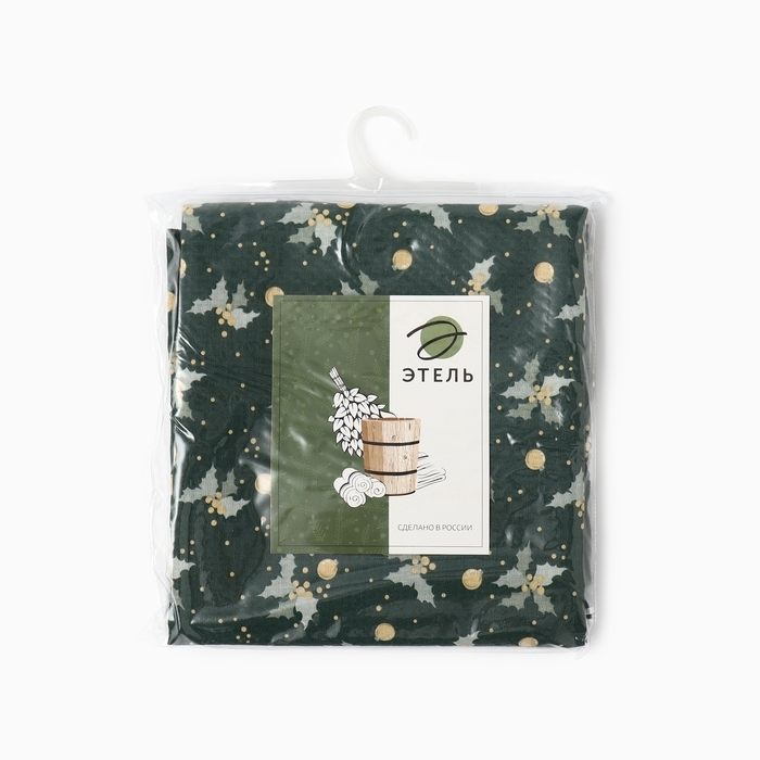 Простыня для бани Простыня для бани "Новогодние шары" 150х180 см, хлопок, ваф. полотно