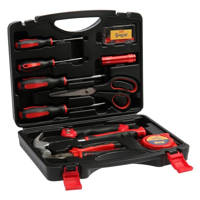 Набор инструментов в кейсе ТУНДРА, универсальный, 11 предметов Набор инструментов в кейсе ТУНДРА, универсальный, 11 предметов