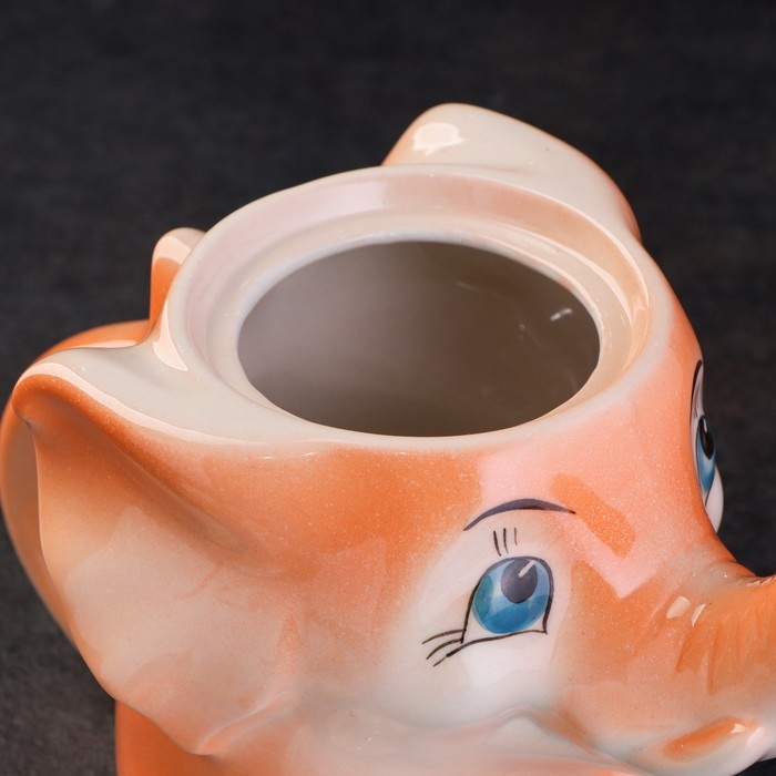 Чайник гжель «Слоненок Митя», бело-синий,керамика, Чайник гжель «Слоненок Митя», бело-синий,керамика,