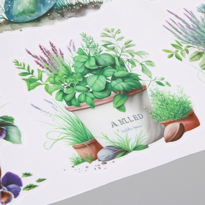 Наклейка пластик интерьерная цветная Наклейка пластик интерьерная цветная "В домашнем саду" 42х57 см