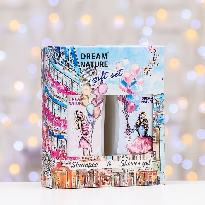 Подарочный набор косметики DreamNature: шампунь для чувствительной кожи головы, 250 мл + гель для душа, 250 мл Подарочный набор косметики DreamNature: шампунь для чувствительной кожи головы, 250 мл + гель для душа, 250 мл