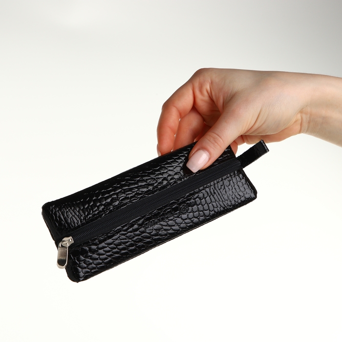 Ключница карманная на молнии, TEXTURA, длина 17 см, кольцо, цвет чёрный Ключница карманная на молнии, TEXTURA, длина 17 см, кольцо, цвет чёрный