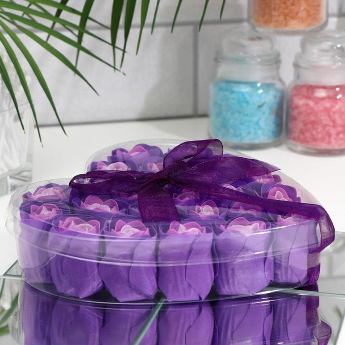 Мыльные розочки, фиолетово-белые, набор 24 шт. Мыльные розочки, фиолетово-белые, набор 24 шт.