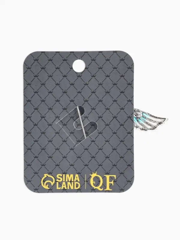 Брошь &laquo;Аист в облаках&raquo;, белая, голубая в серебре