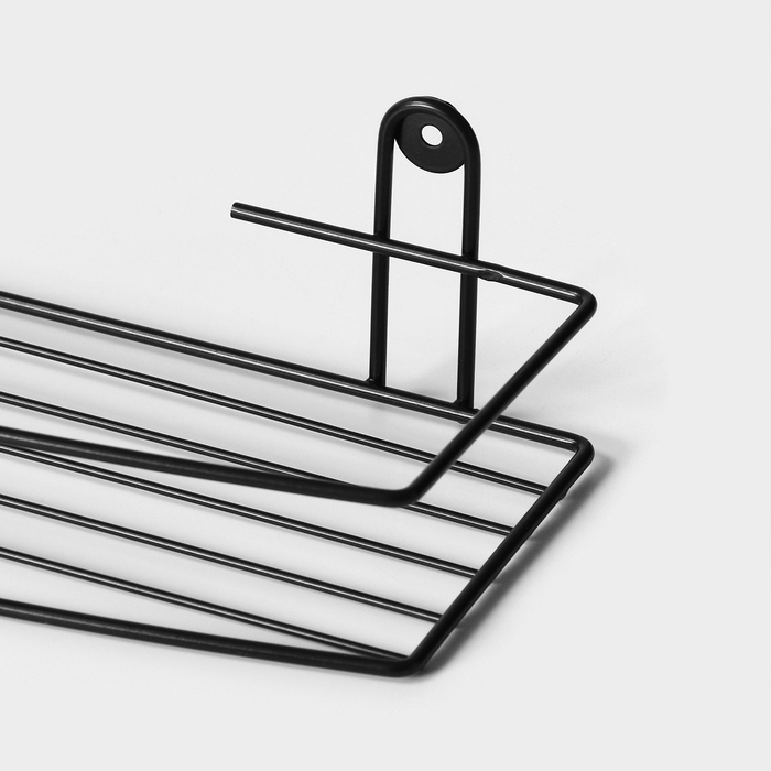 Полка для ванной прямая, 34×12×7,5 см, цвет черный Полка для ванной прямая, 34×12×7,5 см, цвет черный