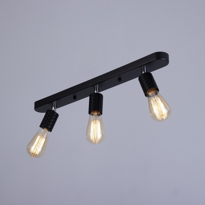 Потолочный светильник  Потолочный светильник "Скин" 3хЕ27 40Вт черный 30х6х16см