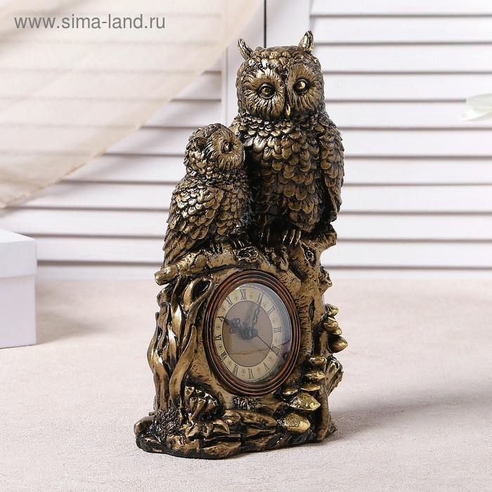 Часы настольные интерьерные каминные Часы настольные интерьерные каминные "Две совы", 15.5 х 9 х 29.5 см 3940758