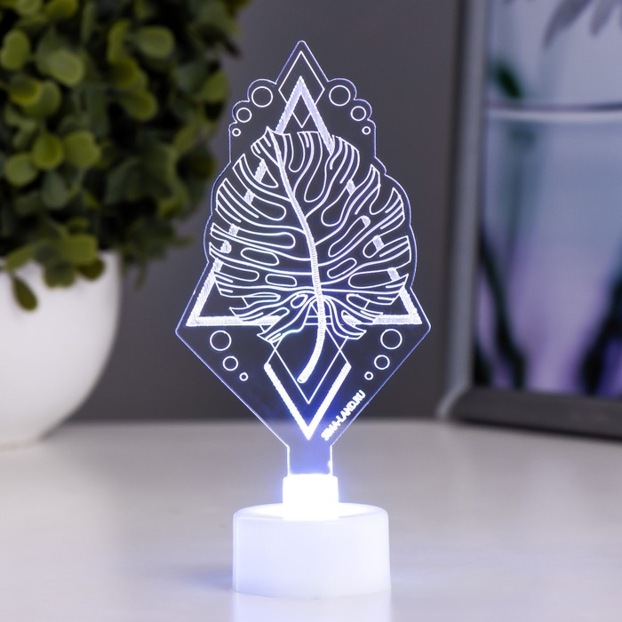 Светильник Светильник "Монстера" LED RGB 6 цветов от батареек 3хLR1130 6х11 см RISALUX