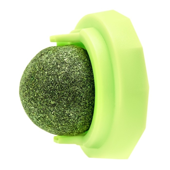 Игрушка для кошек из кошачьей мяты  Игрушка для кошек из кошачьей мяты "Вращающийся шарик" на основании, 5 х 4 см, зелёная