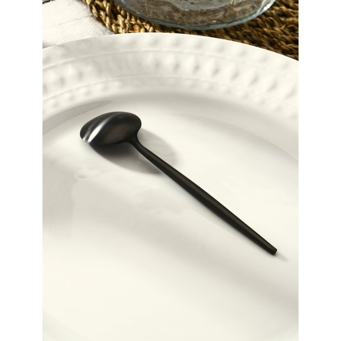 Ложка чайная из нержавеющей стали Magistro «Фолк», длина 12,3 см, цвет чёрный Ложка чайная из нержавеющей стали Magistro «Фолк», длина 12,3 см, цвет чёрный