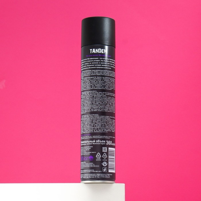 Лак TANDEM  Лак TANDEM "термозащита", сильная фиксация, 360 мл