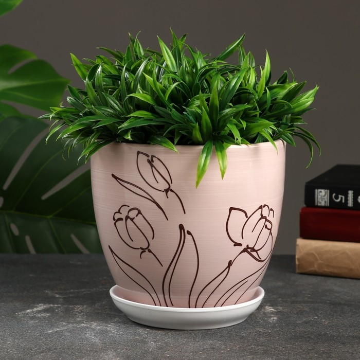 Горшок цветочный Горшок цветочный "Цветы" 2,5 л, белый