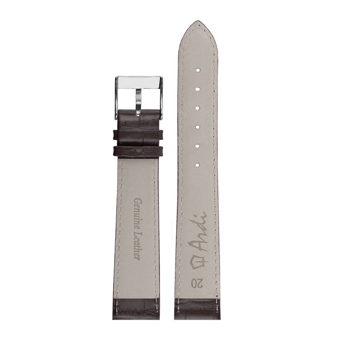 Ремешок для часов, мужской, 20мм, запряжник 90мм, горт 125 мм, натуральная кожа, удлиненный Ремешок для часов, мужской, 20мм, запряжник 90мм, горт 125 мм, натуральная кожа, удлиненный