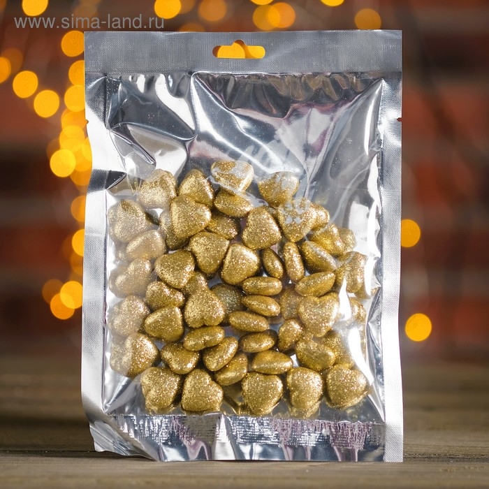 Фигурка для поделок и декора «Сердце», набор 50 шт., размер 1 шт. 1,5×1,5×0,5 см, цвет золото Фигурка для поделок и декора «Сердце», набор 50 шт., размер 1 шт. 1,5×1,5×0,5 см, цвет золото