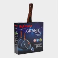 Сковорода Granit ultra red, d=26 см, съёмная ручка, стеклянная крышка, антипригарное покрытие, цвет коричневый