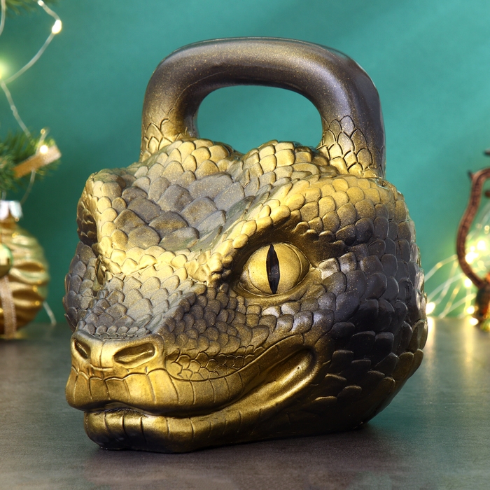 Копилка Копилка "Гиря Змея" черная-золото, 20см