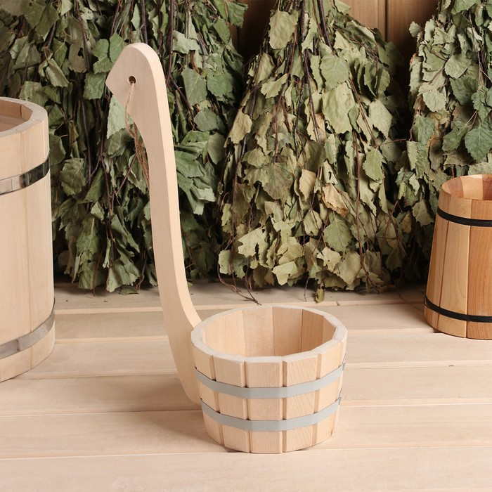 Ковш для бани из липы 0.5л, 20 см, с вертикальной ручкой Ковш для бани из липы 0.5л, 20 см, с вертикальной ручкой