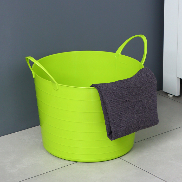 Корзина для белья мягкая, 17 л, 33×33×24,5 см, цвет ярко-зелёный Корзина для белья мягкая, 17 л, 33×33×24,5 см, цвет ярко-зелёный