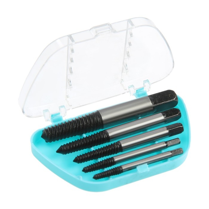 Набор экстракторов ТУНДРА, 5 шт., левая резьба Набор экстракторов ТУНДРА, 5 шт., левая резьба