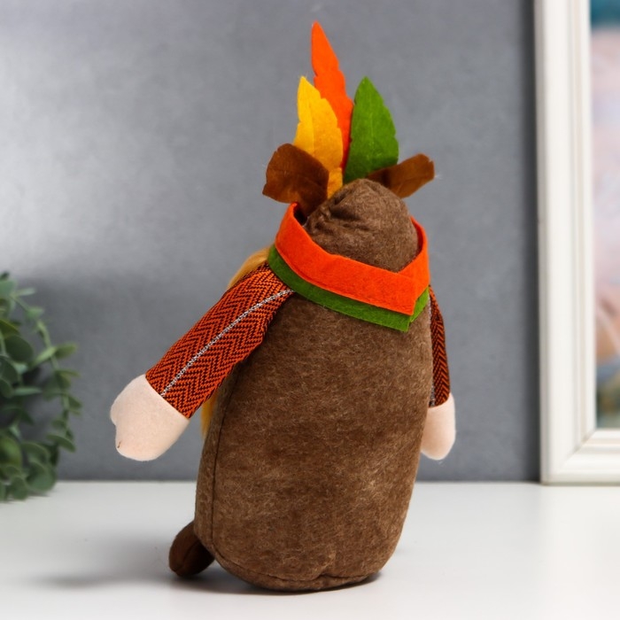 Кукла интерьерная Кукла интерьерная "Гном-индеец" 25х7х9 см