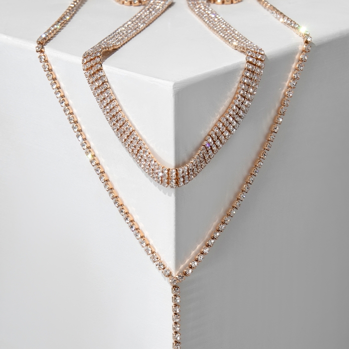 Чокер «Лёд», цвет белый в золоте 4 ряда, 44,5 см Чокер «Лёд», цвет белый в золоте 4 ряда, 44,5 см