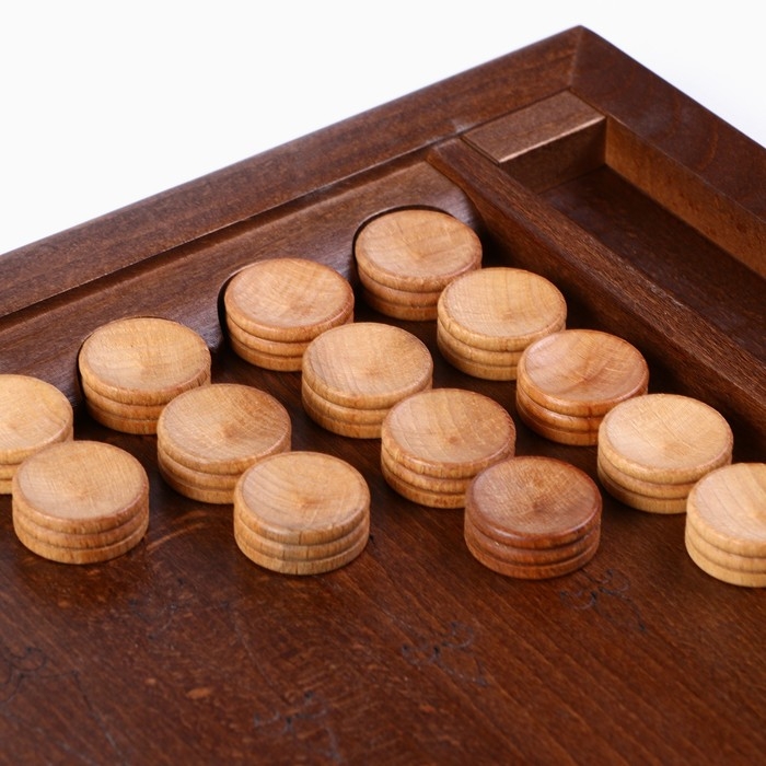 Нарды деревянные большие, резные  Нарды деревянные большие, резные "Мишки в лесу", доска из массива бука, патина, 50 х 58 см