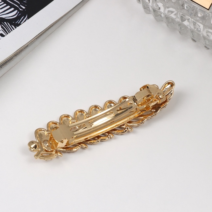 Заколка-автомат для волос Заколка-автомат для волос "Олвен" веточка, 7 см, золото