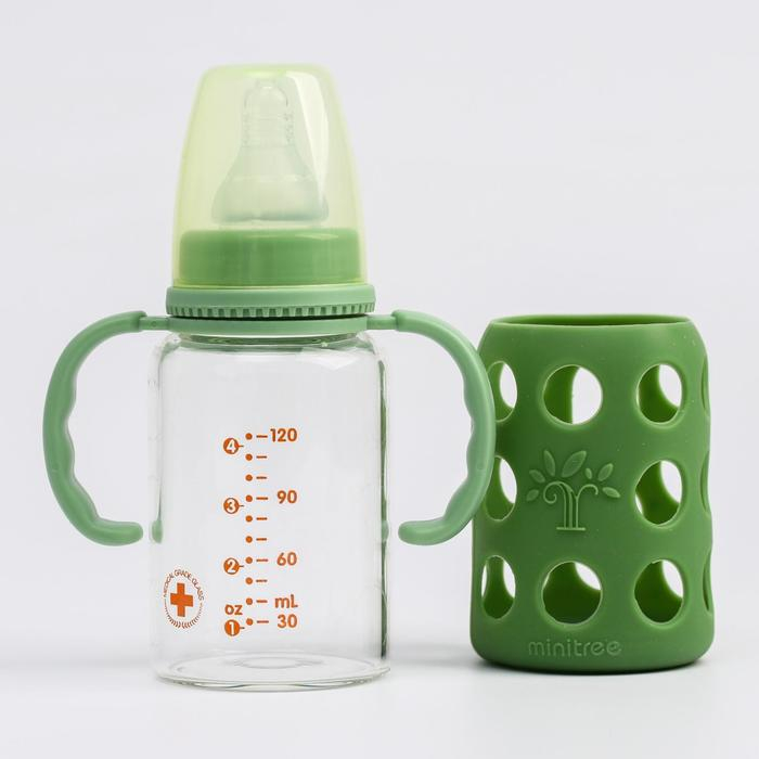 Бутылочка в силиконовом чехле, стекло, классическое горло, +3мес., 120мл., цвет МИКС для мальчика Бутылочка в силиконовом чехле, стекло, классическое горло, +3мес., 120мл., цвет МИКС для мальчика