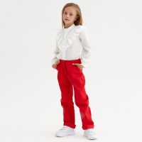 Джинсы для девочки MINAKU: Casual collection KIDS, цвет красный, рост 116см