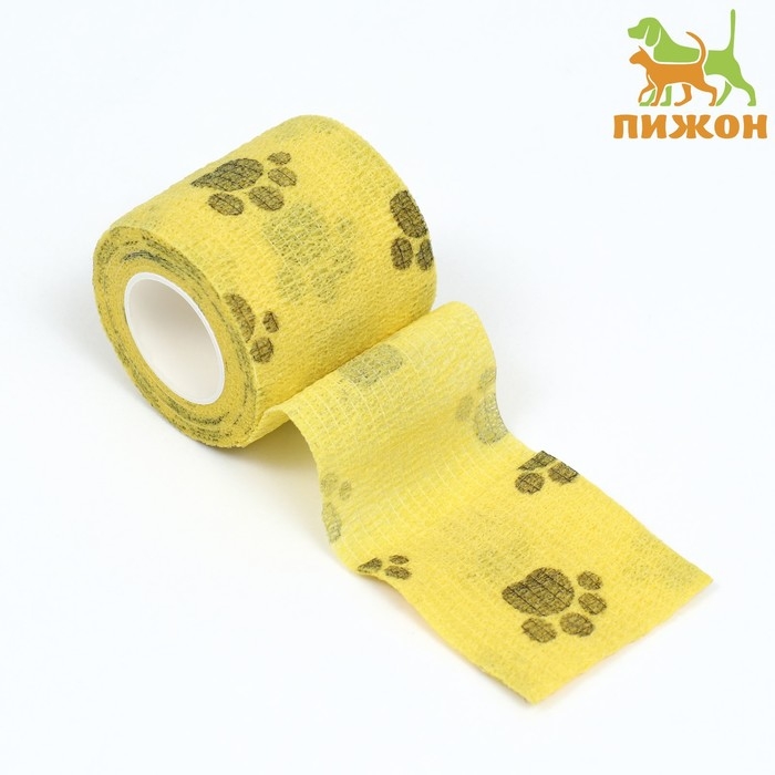 Бинт самофиксирующийся  Бинт самофиксирующийся "Лапки", 5 см, макс. растяжимость 4,5 м, микс цветов