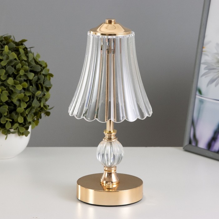 Настольная лампа сенсорная Настольная лампа сенсорная "Асфира" LED 10Вт АКБ золото 12х12х30 см