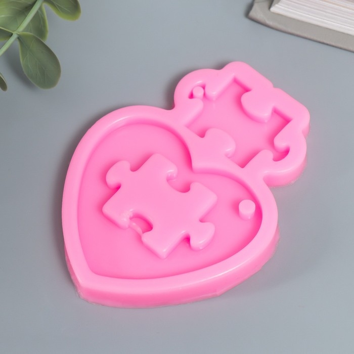 Молд силикон Молд силикон "Сердце с кусочками пазла" 2 предмета
