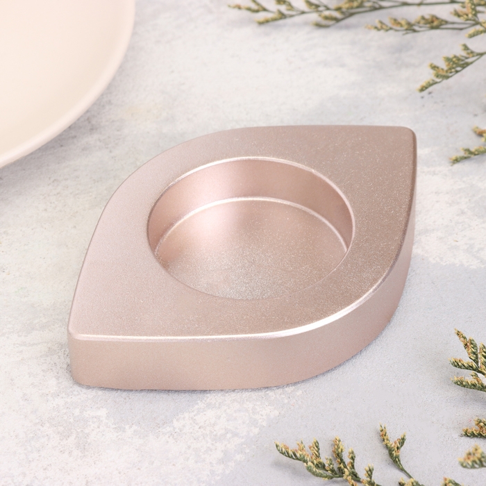 Подсвечник Подсвечник "Глаз. Мрамор" из гипса, 14,5х9,5х2см,шампань