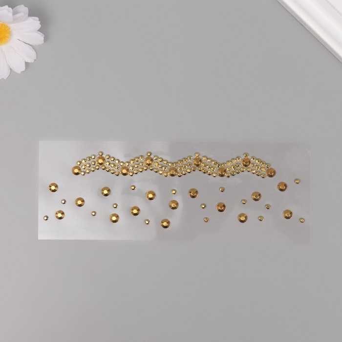 Наклейка пластик стразы "Чокер Роскошь" золото 11,6х18 см