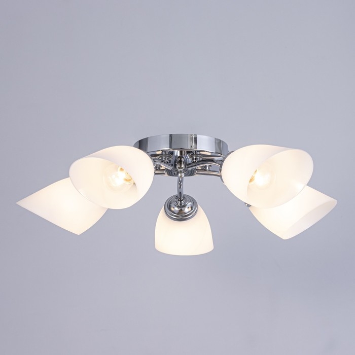 Люстра потолочная Кэтти 5х40Вт Е27 Хром 55x55x25 см Люстра потолочная Кэтти 5х40Вт Е27 Хром 55x55x25 см