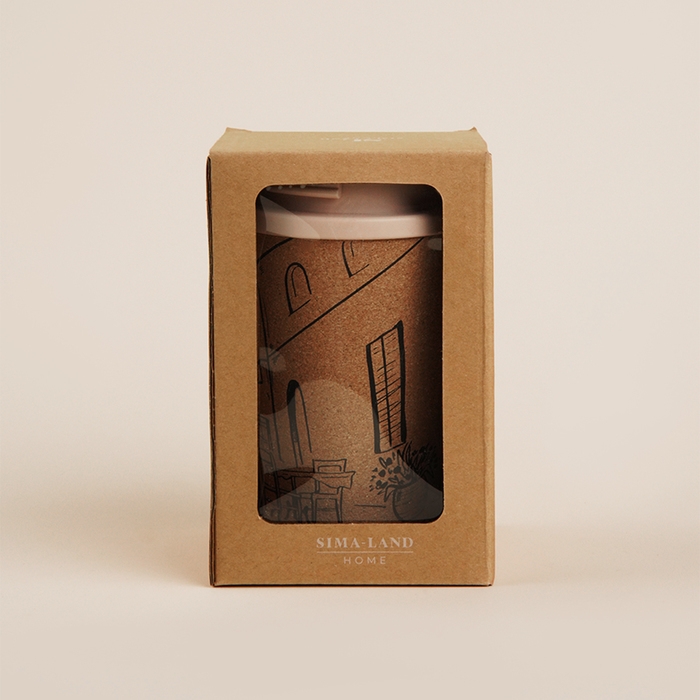 Стакан для кофе с крышкой SL Home «Тира», пробковый, 350 мл, 9,5×9,5×14,5 см, цвет бежевый Стакан для кофе с крышкой SL Home «Тира», пробковый, 350 мл, 9,5×9,5×14,5 см, цвет бежевый