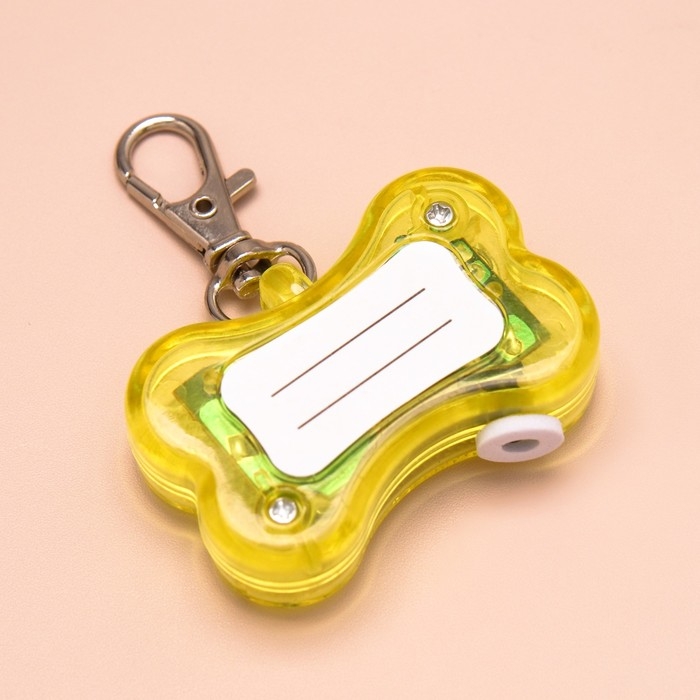 Маячок  Маячок "Косточка" с наклейкой для записи телефона, 3 режима свечения, жёлтый