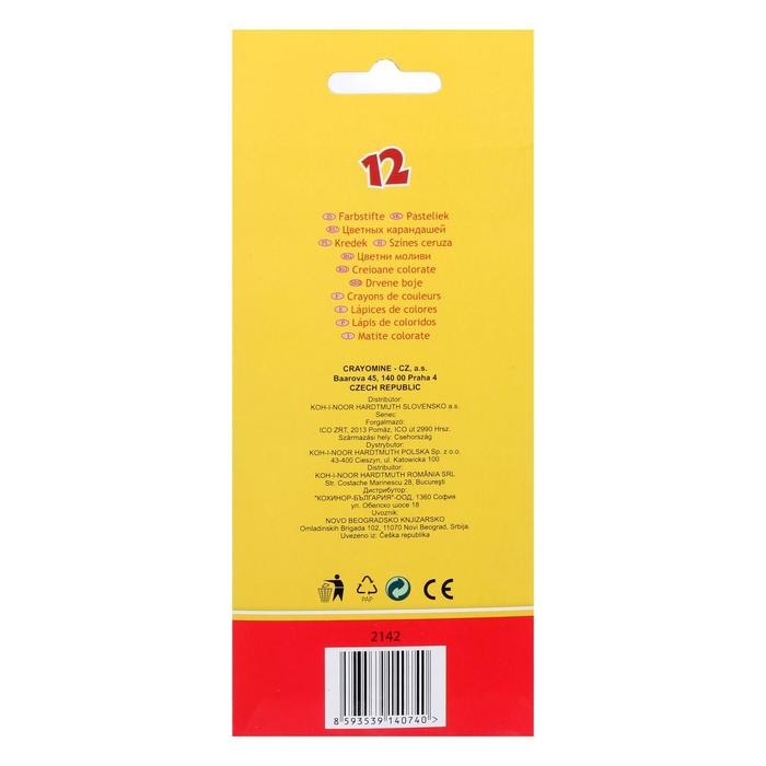 Карандаши 12 цветов Koh-I-Noor 2142 "Центы", картонная упаковка, европодвес