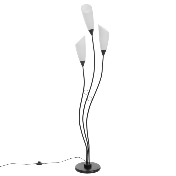 Торшер  Торшер "Айрис" 3хЕ27 15Вт черно-белый h.167 см