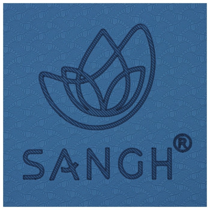 Коврик для йоги Sangh, 183х61х0,6 см, цвет синий Коврик для йоги Sangh, 183х61х0,6 см, цвет синий