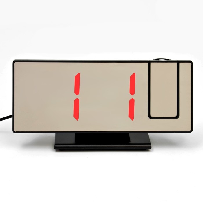 Часы-будильник электронные настольные с проекцией, USB, 18.4 х 7.5 см, красная цифра Часы-будильник электронные настольные с проекцией, USB, 18.4 х 7.5 см, красная цифра
