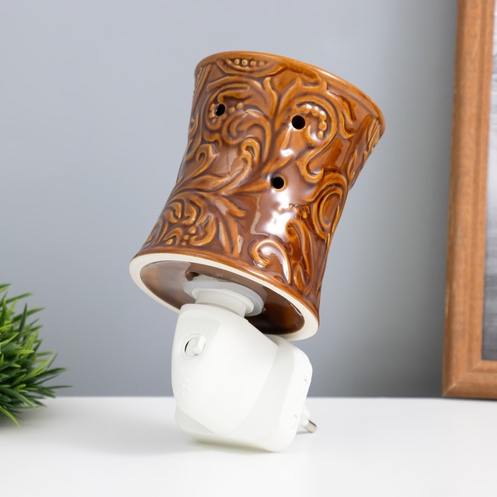 Ночник Ночник "Узор" темно-коричневый 7,8х7,8х12 см