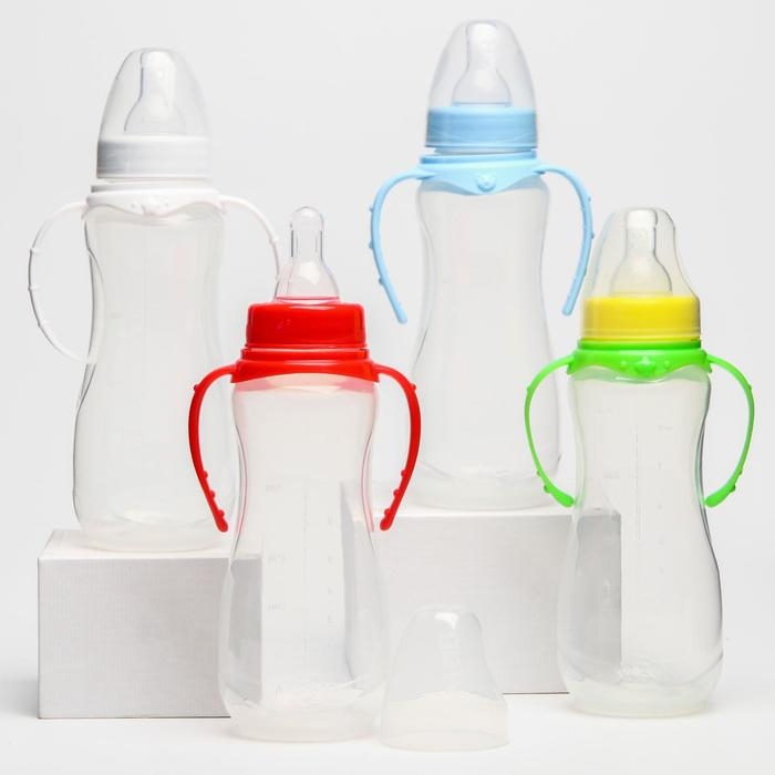 Бутылочка для кормления, классическое горло, 250 мл., от 0 мес., приталенная, с ручками, цвет МИКС Бутылочка для кормления, классическое горло, 250 мл., от 0 мес., приталенная, с ручками, цвет МИКС