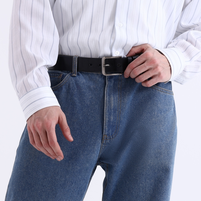 Ремень мужской, ширина 4 см, винт, пряжка металл, цвет чёрный Ремень мужской, ширина 4 см, винт, пряжка металл, цвет чёрный